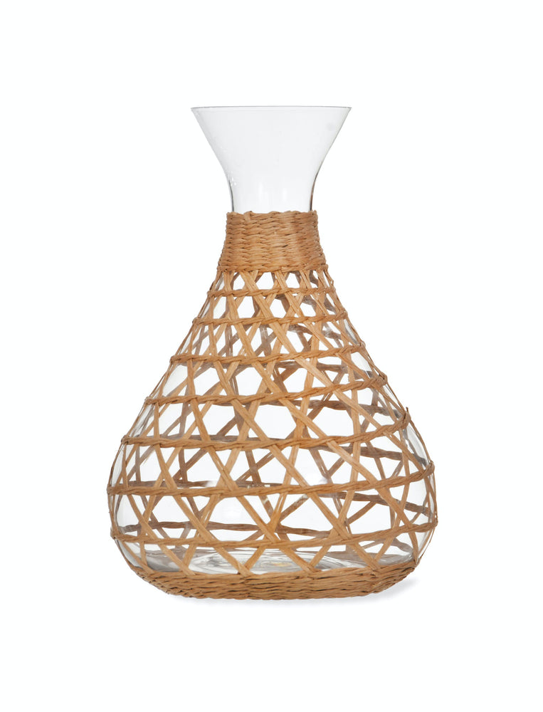 Glass Carafe with Rattan Sleeve