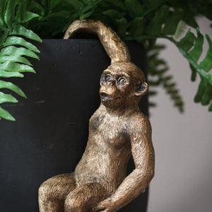 Gold Monkey Pot Hanger Ornament