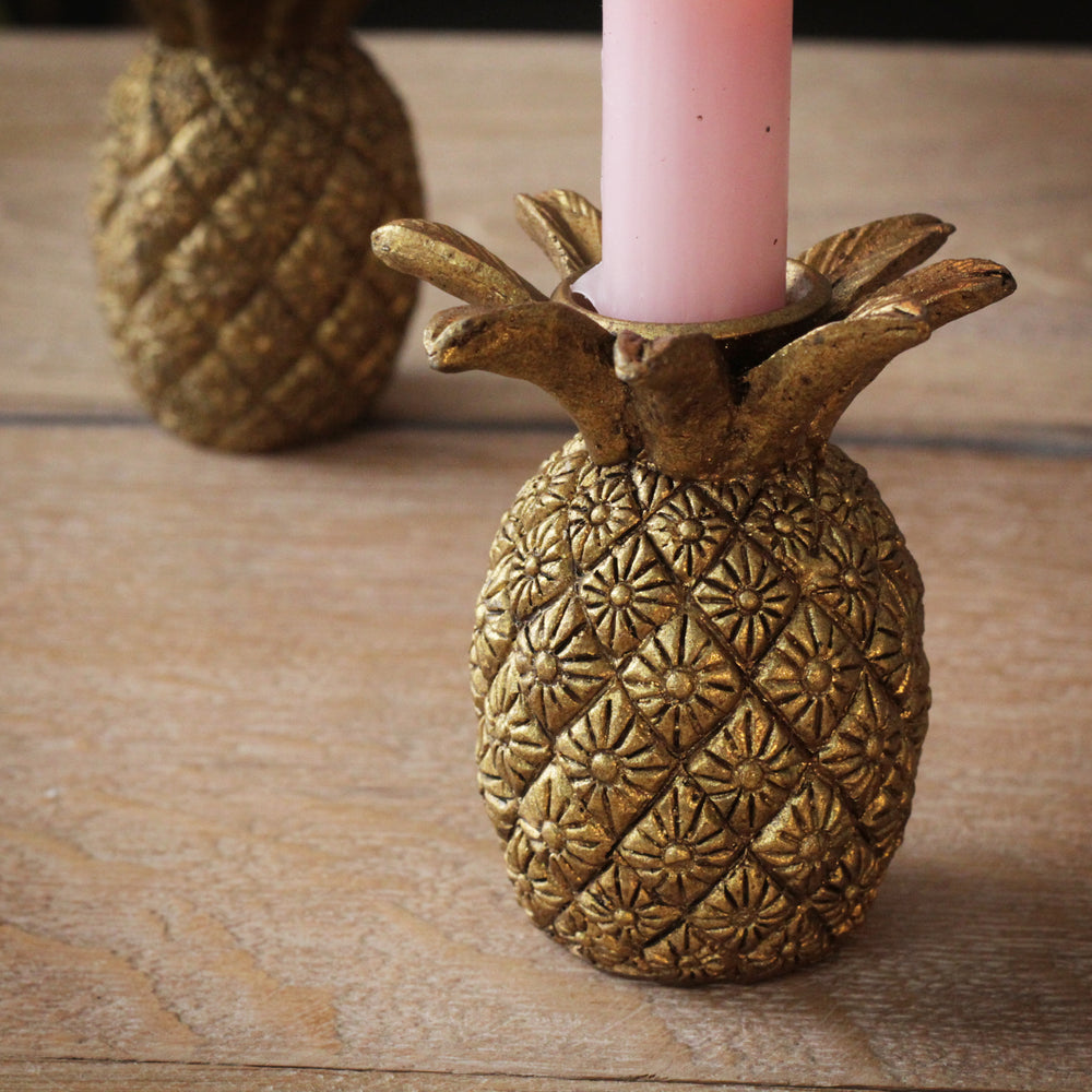 Gold Pineapple Candle Holder