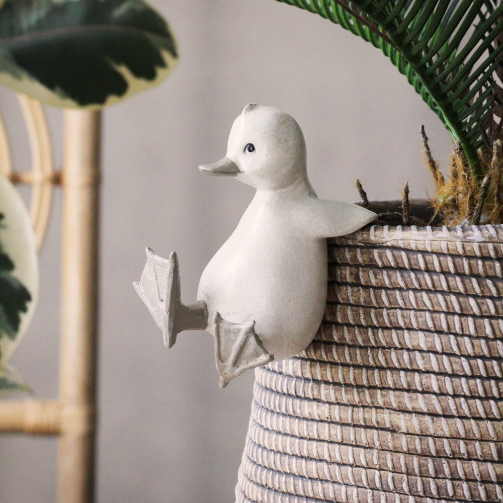 plant pot hanging ornament White Duck Pot Hanger Ornament – Sophie MacBain