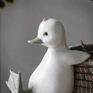 White Duck Pot Hanger Ornament
