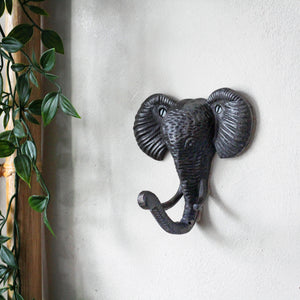 Cast Iron Elephant Head Hook