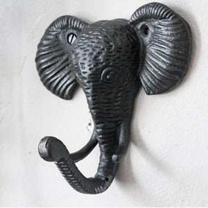 Cast Iron Elephant Head Hook