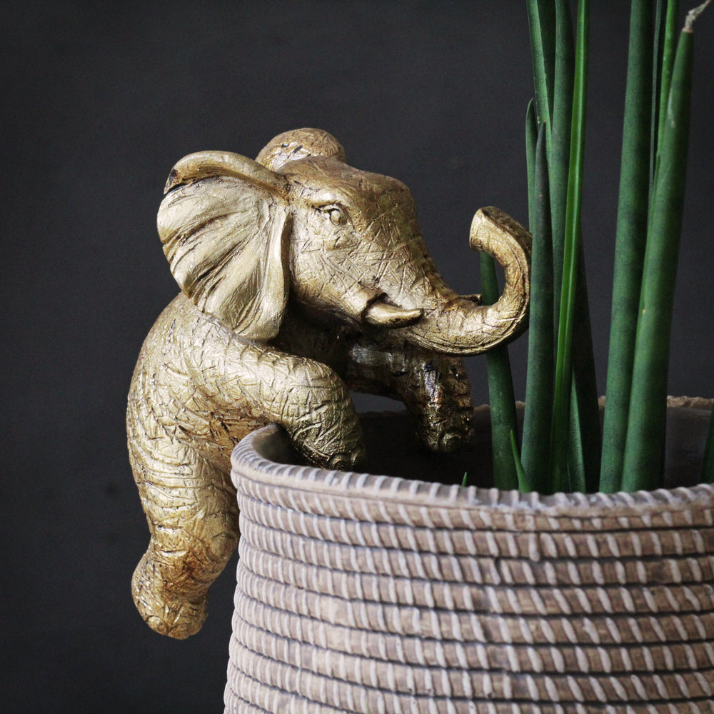 elephant hanging planter Gold Elephant Pot Hanger