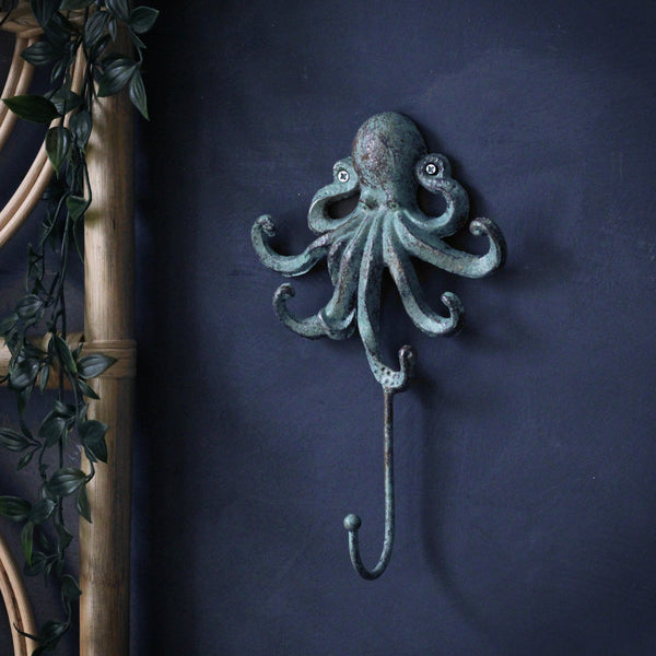 Oxidised Green Octopus Wall Hook By Sophie MacBain