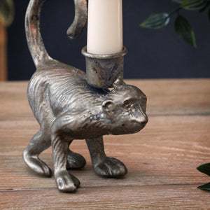 Silver Monkey Candle Holder