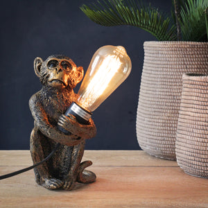 Bronze Monkey Table Lamp