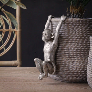 Gold and Silver Extra Large Monkey Pot Hangers