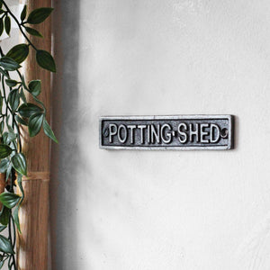 Iron Wall Sign Plaque - "Potting Shed"