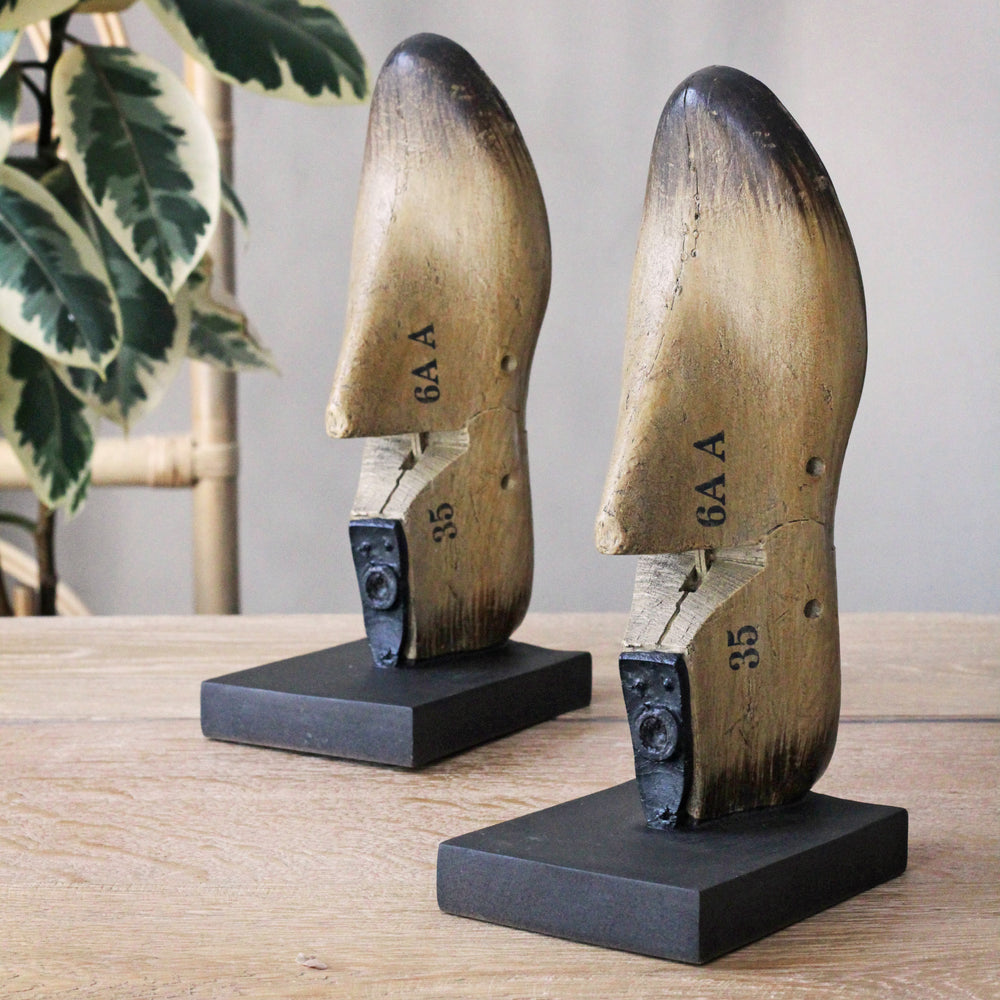 Set of Vintage Style Shoe Stretcher Bookends