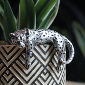 Silver Leopard Pot Hanger