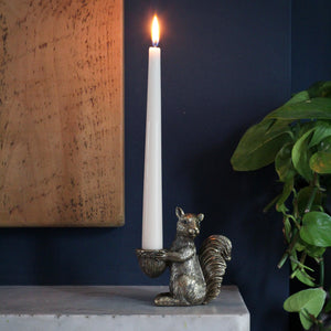 Gold Squirrel Candle Holder