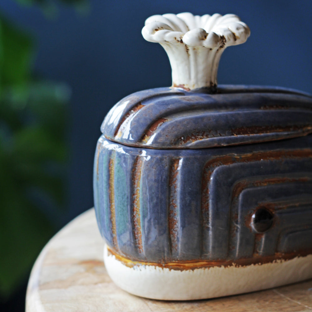 Ceramic Blue Whale Pot, Jar
