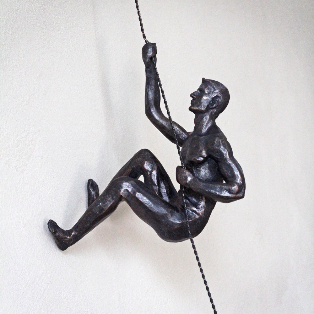 Bronze Climbing Man Statue
