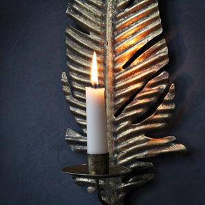 Gold Feather Sconce
