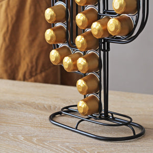 Cactus Coffee Pod Holder - in Black and Gold