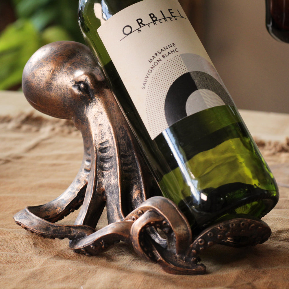 Bronze Octopus Wine Holder