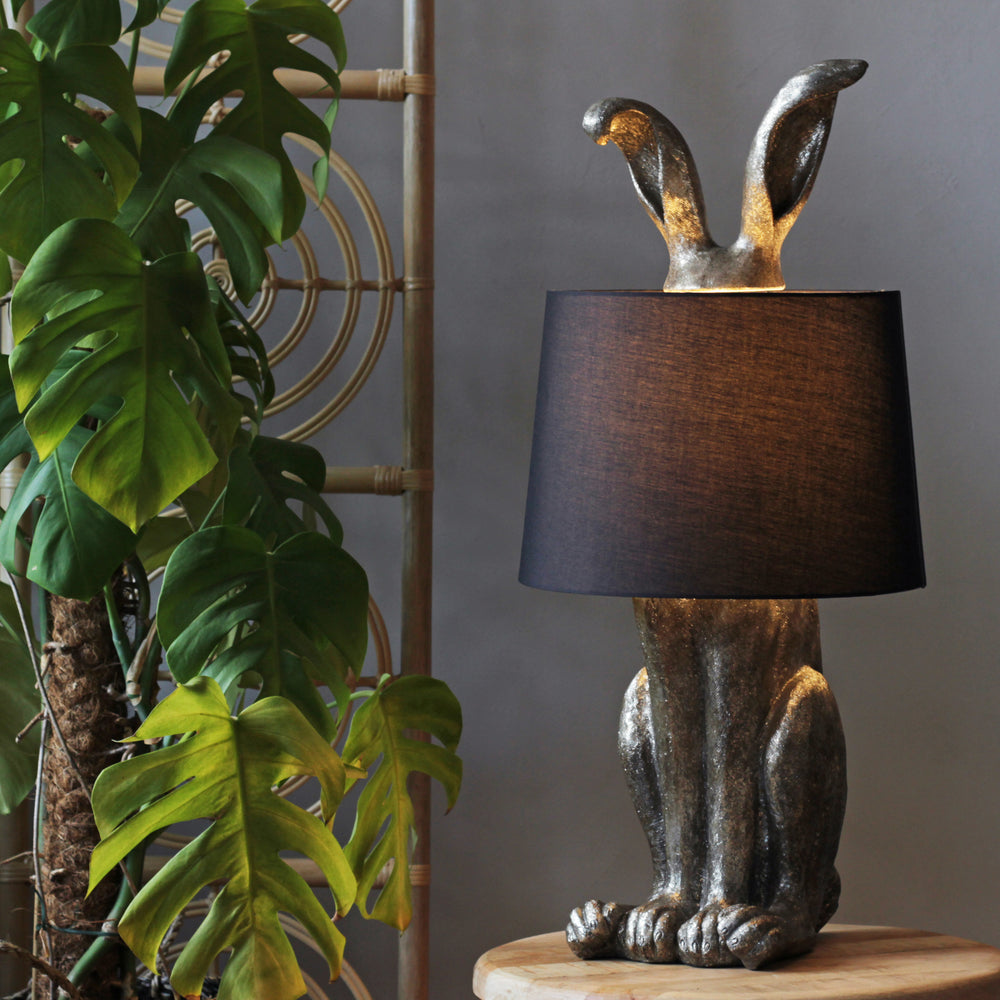 Antique Silver Hare Table Lamp
