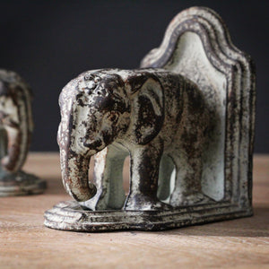 Metal Elephant Bookends