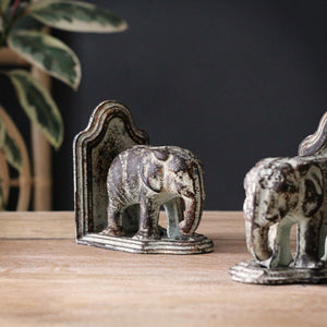 Metal Elephant Bookends