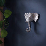 Silver Elephant Hook (trunk down)