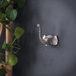 Silver Elephant Hook (trunk up)