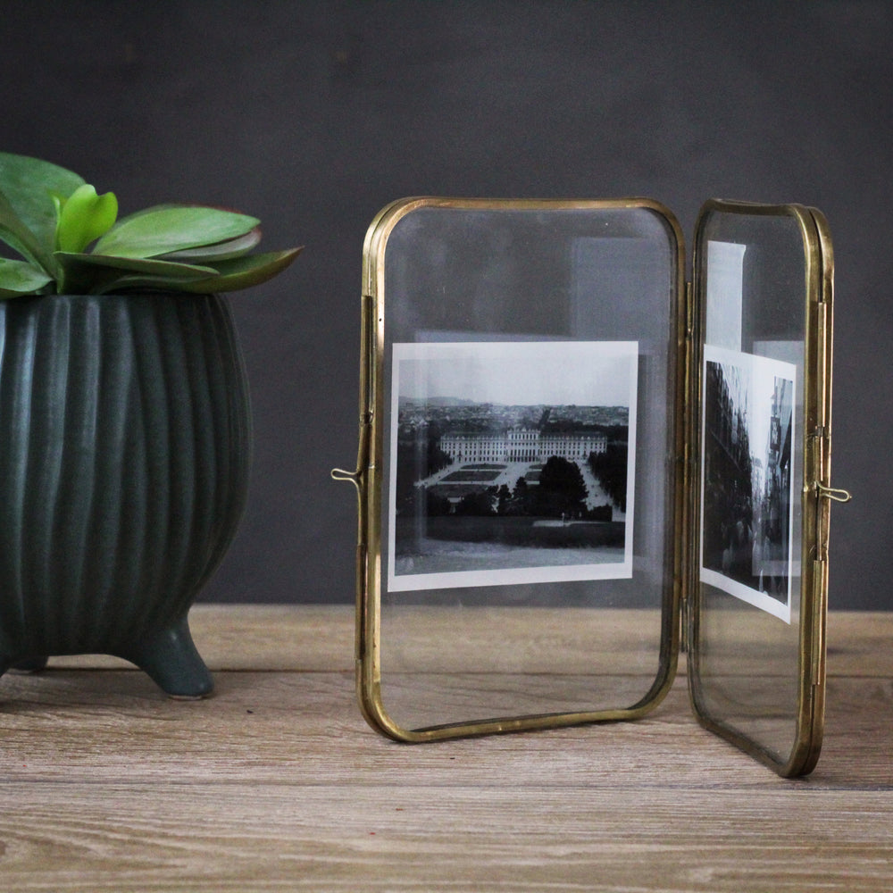 Antique Gold Double Photo frame