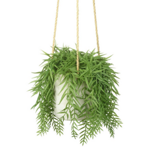 Potted Hanging Faux Grass