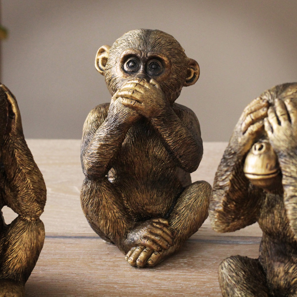 Set of 3 Bronze 'Evil' Monkeys