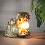Gold Roaring Hippo Table Lamp
