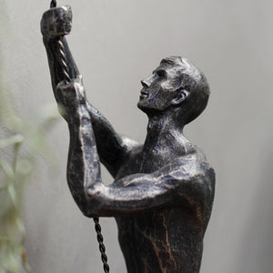 Set of Antique Bronze 'Abseiling' Wall Figures