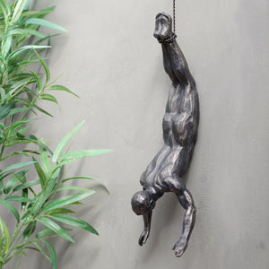 Set of Antique Bronze 'Abseiling' Wall Figures