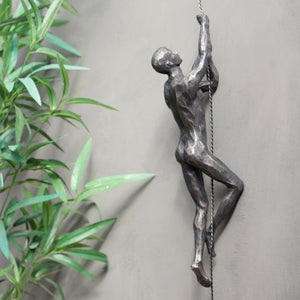 Antique Bronze 'Abseiling' Wall Figures
