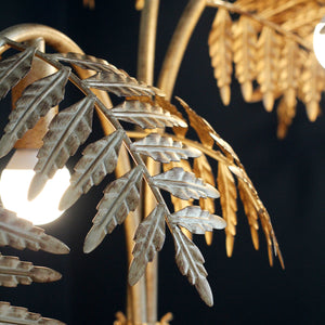 Antique Gold Palm Table Lamp