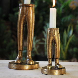 Gold Trouser Leg Candle Holders