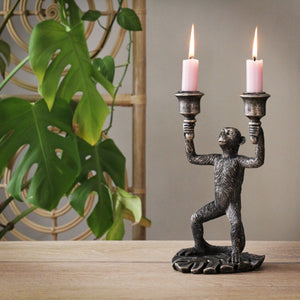 Bronze Monkey Candle Holder