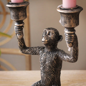 Bronze Monkey Candle Holder