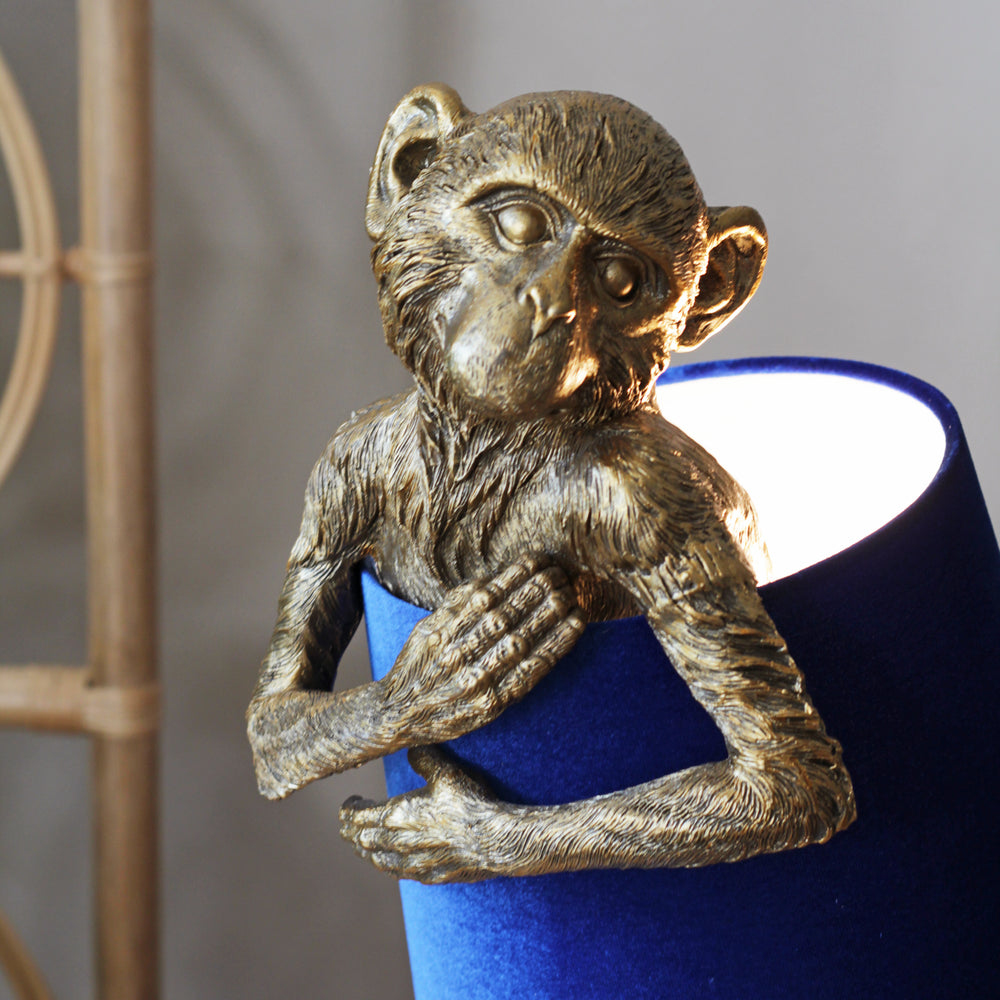 Antique Gold 'Bashful Monkey' Table Lamp