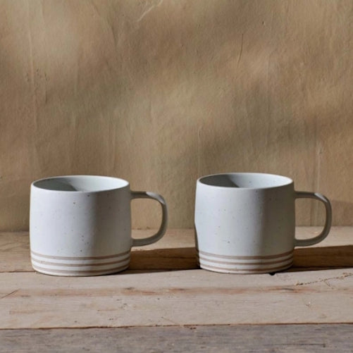 Stone 'Enesta' Mugs in Cream
