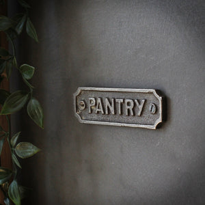 Iron Door Sign Plaque - Pantry