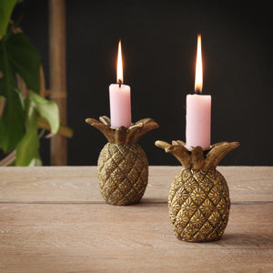 Gold Pineapple Candle Holder