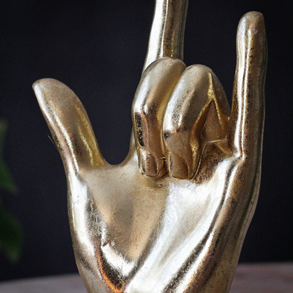 Gold Rock On Hand Ornament