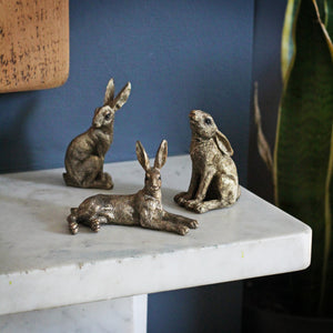 Set of 3 Hare Ornaments